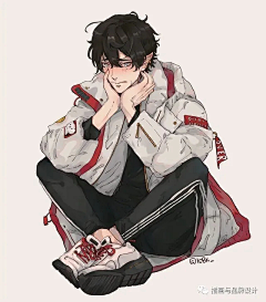 -糖葫芦采集到二次元男生底图