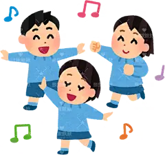 可爱的幼儿园（托儿所）孩子们随着音乐跳舞儿童春游游乐场玩游戏小伙伴朋友童年生活贴纸扁平儿童插画元素卡通免扣png图片素材