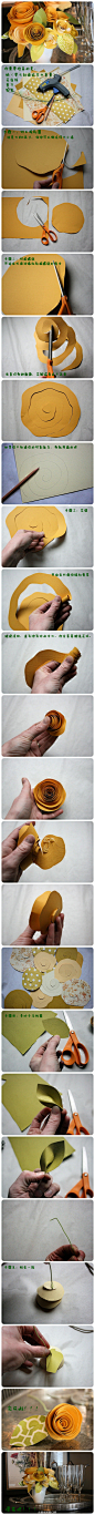 用自己的双手DIY出美丽的纸花，收藏啦~~~（图有点长，但是很详细的哦！！）