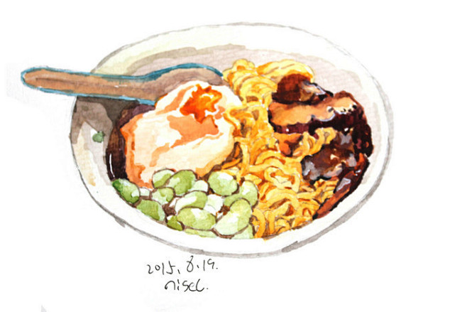 手绘水彩 美食食物 插图插画 涂鸦绘图 ...
