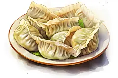 卡通立冬冬至美味饺子元素插画