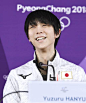 Japanese figure skater Yuzuru Hanyu speaks to the press after training on Feb 13 2018 in Gangneung ahead of competing in the men single skating short...