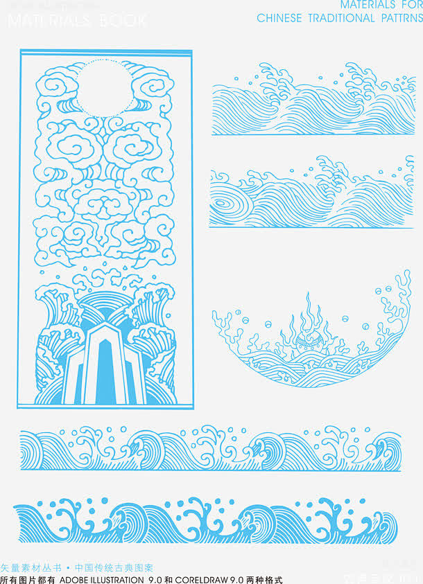 古典海水纹矢量图高清素材 纹理 免费下载...