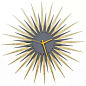 RF Atomic Clock - Maple Grey/Orange - Midcentury Modern Starburst Clock - 23"W x 23"H
