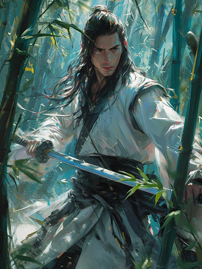 AI国风武侠角色概念设定图集 古风武侠人物服装设计素材 插画临摹-淘宝网-花瓣网