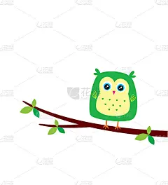 可爱的猫头鹰卡通贺卡向量