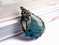 Labradorite and Silver Leaf Necklace, hand made by nurrgula on deviantART