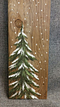 Christmas Winter Reclaimed Wood Pallet Art, Let It Snow, Hand painted Pine tree,Christmas decorations, upcycled shabby chic, Original Acrylic painting on reclaimed pallet boards. This unique piece is 5 1/2 x 19 tall. It is a fun, personal touch to add to 