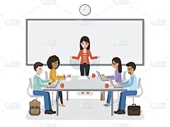 商人和女商人开会