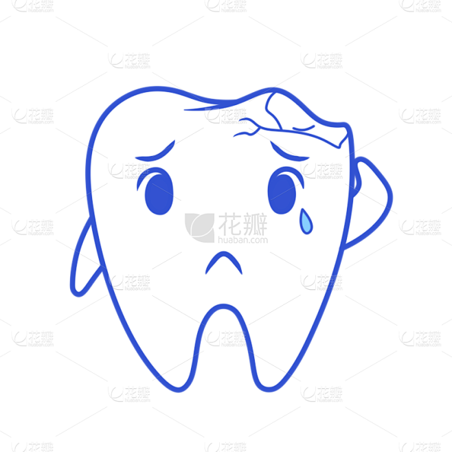 手绘-拟人牙齿口腔健康医疗贴纸9