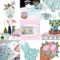 Pink and light blue compilation  #illustration #illustrator #illustratör #skiss #sketch #drawing #illustrations #teckning #art #artwork #gouachepainting #illustrationart #creative #interior #interiör #interiør #interiors #inredning #interiorillustration #
