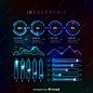 Collection of futuristic infographic elements