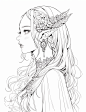 其中包括图片：Fairy Beauties Coloring Page