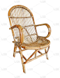 白色背景的柳条椅。现代波希米亚风格、波希米亚风格、丑闻风格和简约风格的细节。生态设计内部