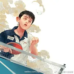 #动漫#被这组漫画炸出来了，这画风好燃啊啊啊啊。张继科小迷妹表示把持不住帅哭！！画师：挽彤 ​​​​