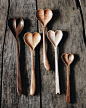 Exquisite hand carved wooden spoons in the shape of a heart. These beautiful kitchen utensils are both artistic and practical. They would make a very special gift for a loved one or friends who enjoys cooking! Perfect for serving too. We hand carve these 