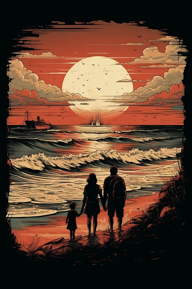 beach sunset, reddis...