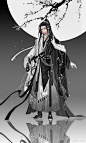 #剑网3外观设计大赛# 画完咧，参加一下！名称是覆癯仙。

链接：O网页链接

以黑白为主色调，梅花鹤云纹为主要颜色，整体想要营造比较素雅的感觉，配饰以麻绳、黑白饰品为主。叠加了几层的纱质堆叠层次。三视图后续补。

如果喜欢麻烦帮孩子点赞转发投个票...展开全文c