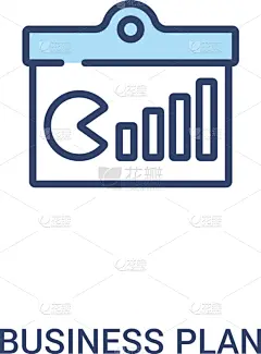 商业规划,概念,图标,线条,简单,数字2,商务,图表,思考,监视