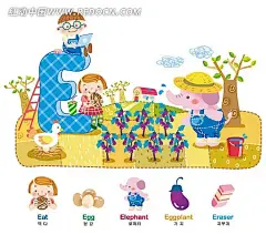 儿童的户外生活白云|草|蛋糕|电脑|儿童图片|红色|花|鸡蛋|教学|卡通人物|卡通人物图片|可爱的动物|蓝色|绿色|漫画人物|男孩|女孩|茄子|人物素材|人物图片|上学|矢量人物|树木|水桶|甜甜圈|小鸡|小象|学习|英语|游玩|种树