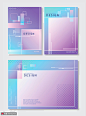 四边形 紫色元素 蓝色系列 清新卡片 简约版式设计AI tid025t001461