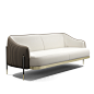 Oxford 3p - Capital Collections : Wooden frame. Undeformable polyurethane foam padding of different densities. Round section legs in metal finishing.Metallic frontal profile and details.