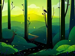 森林在马萨诸塞州大麻太阳萤火虫树路自然之旅旅行旅行山鹰鹿森林景观图