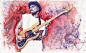 Jazz Guitarist Marcus Miller Red Painting  - Jazz Guitarist Marcus Miller Red Fine Art Print