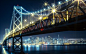 旧金山奥克兰海湾大桥城市夜景风光摄影图片