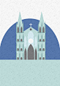 Manila Churches : Playing with shapes, texture and flat colors.