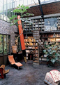 big library in a loft: 