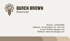 Electrician Personal Information Business Card