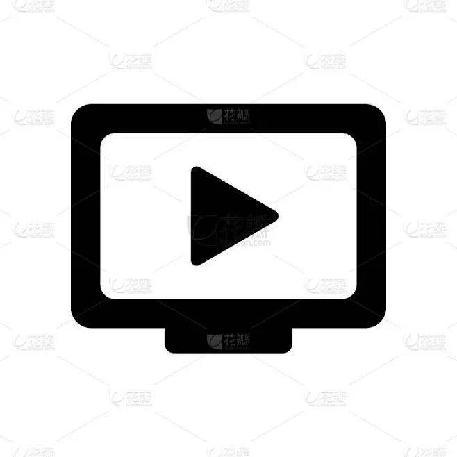视频播放器图标矢量图标。简单元素说明。视频播放器符号设计。可用于网络和手机。素材-花瓣网
