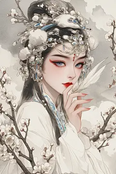 戏曲花旦人物插画形象