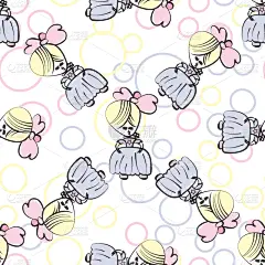 公主,女孩,式样,四方连续纹样,可爱的,华丽的,华贵,浪漫,爱