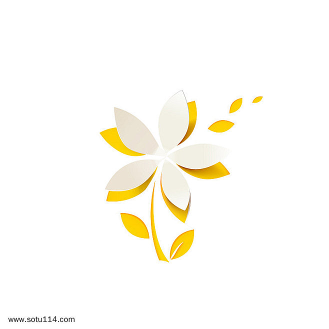 矢量黄白色花朵图片png免抠元素漂浮元素...