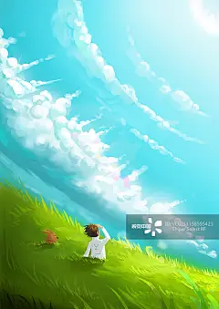 立春,一个人,插图画法,插画,天空正版图片素材
