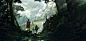 General 3840x1812 artwork digital art fantasy art castle nature trees Moogle