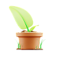 Plant pot 3D Illustration