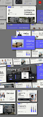 白光蓝建筑公司介绍PPT模版 (PPTX,PPT)