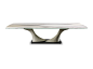 Extending rectangular Marble glass dining table ARCHIMEDE | Table by Reflex