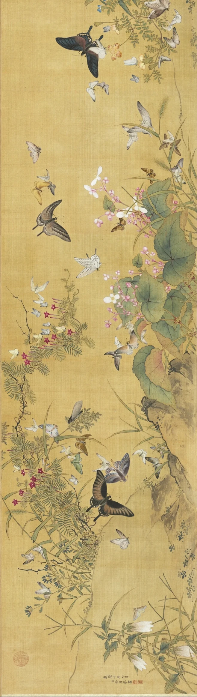 国画临本－清 余省 百蝶图 - 小红书-花瓣网