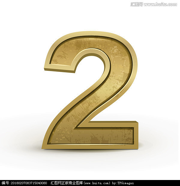 明亮的金色三维数字