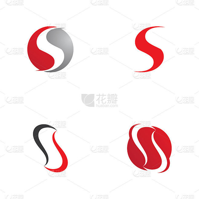 S标志矢量字母模板