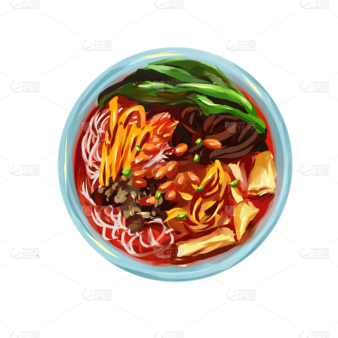 手绘美食贴纸-螺蛳粉