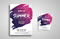 现代典雅夏天沙滩音乐节活动海报可编辑设计模板素材下载 Summer Party Festival Flyer