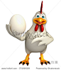 3d rendered illustration of funny  Hen cartoon character  cartoon character  