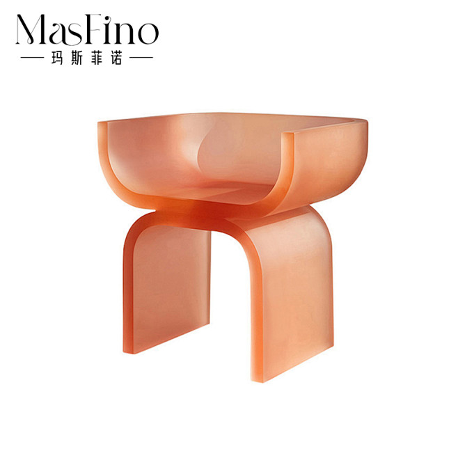 玛斯菲诺现代简约马蹄椅创意个性透明树脂餐...