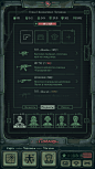 Bunker interface : Some menu items. For the post-apocalyptic game