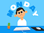 Blue Monday job office cactus mouse keyboard bored work desk sad monday